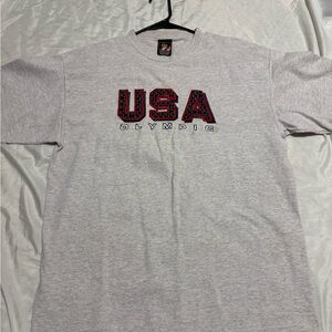 Vintage USA Olympic T-Shirt Large Made in USA JCPenney Exclusive Gray 90s